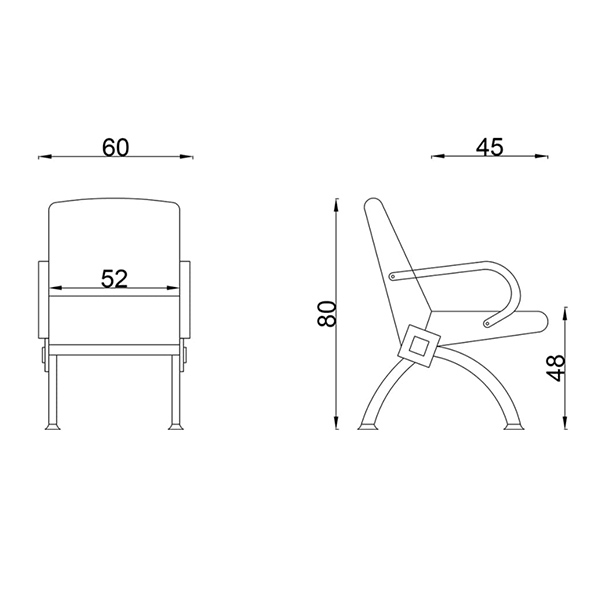 ابعادمبل اداری راحتیران مدل مرجانM101