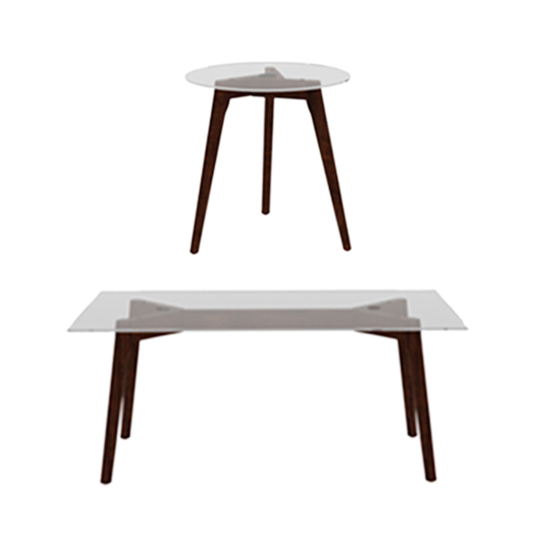 ست میز جلو مبلی و عسلی دارای پایه های چوبی و با صفحه ی شیشه ای می باشد.