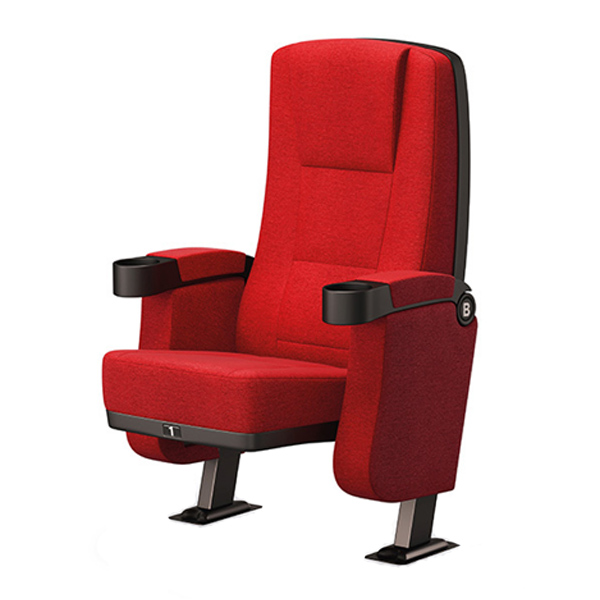 مبل سینما اروند مدل 1520 دارای پایه ثابت، روکش قرمز رنگ، دو دسته و جای لیوانی می باشد.