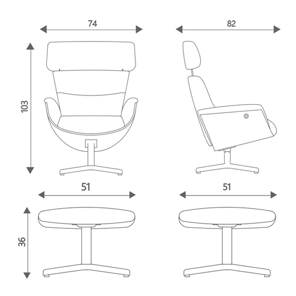 ابعاد مبل ریلکسی اروند مدل 1740 است که شامل طول عرض ارتفاع عمق خارج به خارج دسته می شود.