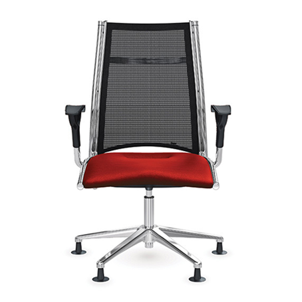 صندلی کنفرانس اروند مدل 3114 دارای پشتی از جنس مش و نشیمن با رنگ روکش مشکی می باشد که پایه های ثابت دارد.