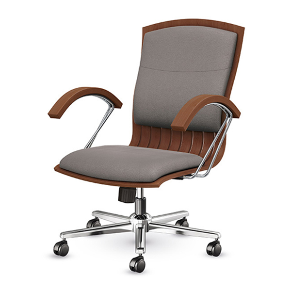 صندلی کارشناسی اروند مدل 3414 از زاویه پشت تمام اجزای آن مانند جک، پایه و دسته در تصویر مشخص شده است.