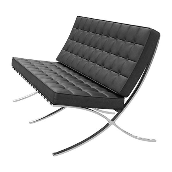 مبل دونفره اداری اروند مدل 4018 دارای روکشی مشکی رنگ می باشد و از زاویه کنار یا بغل مشخص است.