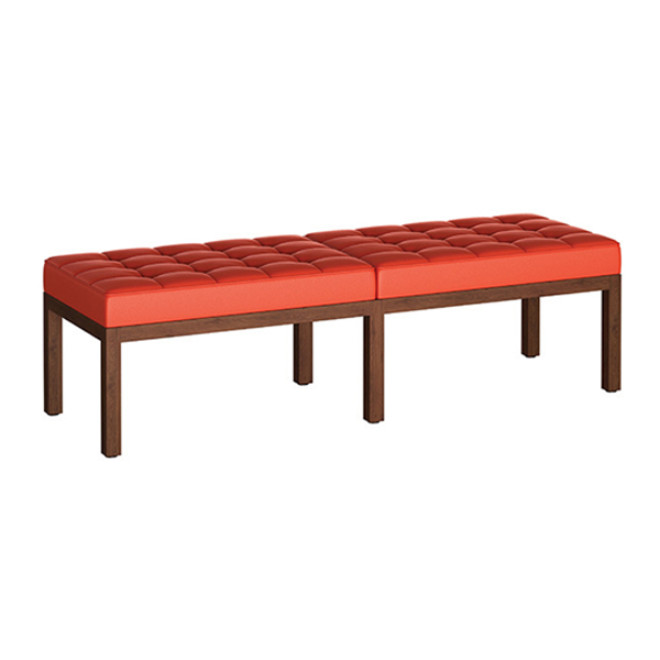 نیمکت سه نفره اروند مدل 4022 Wدارای روکشی قرمز رنگ است، پایه های چوبی دارد و به تعداد سه نفره است.