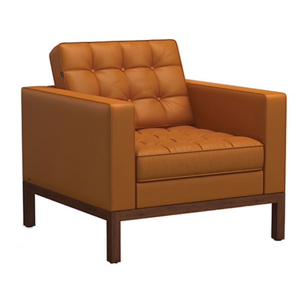 مبل تکنفره اداری اروند مدل 4030 Wاز روکش قهوه ای رنگ ساخته شده و دارای پایه های چوبی می باشد.