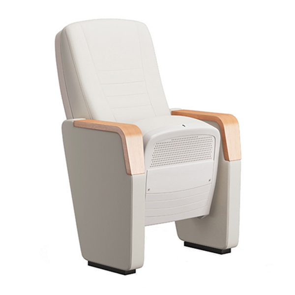 صندلی آمفی تئاتر اروند مدل 7020 دارای روکشی به رنگ طوسی روشن و رودسته هایی از جنس چوب راش و به حالت تاشو مشخص می باشد.