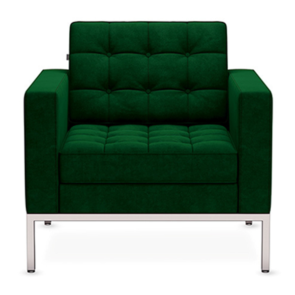 مبل تکنفره اداری اروند مدل 4030 Mدارای روکشی به رنگ سبز دودی و پایه هایی از جنس فلز می باشد.