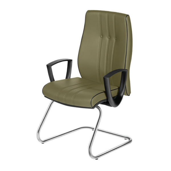 صندلی کنفرانسی PENTA داتیس مدل CP647Pدارای دو دسته در طرفین و پایه های ثابت یو شکل به همراه آبکاری کروم است که روکش های پارچه ای و چرمی دارد.