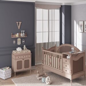 تختخواب ساده چوبی نوزاد و کودک