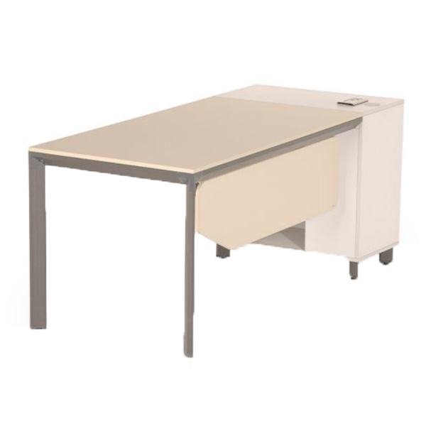 میز کارمندی جلیس مدل نکا Bدارای رنگ کرم ملامینه+طوسی