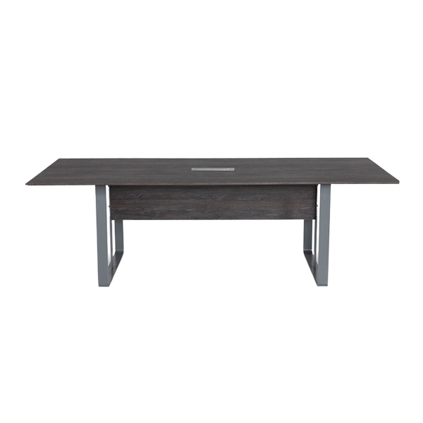 میز کنفرانس 6 نفره جلیس مدل دنا دارای رنگ مشکی است و صفحه آن از ام دی اف با ضخامت 16 میلی متر ساخته شده است.