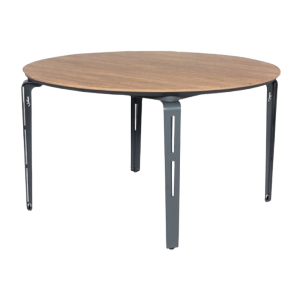 میز کنفرانس دایره جلیس مدل کاپری دارای رنگ بدنه گردویی روشن است و صفحه آن از ام دی اف با ضخامت 32 میلی متر ساخته شده است.