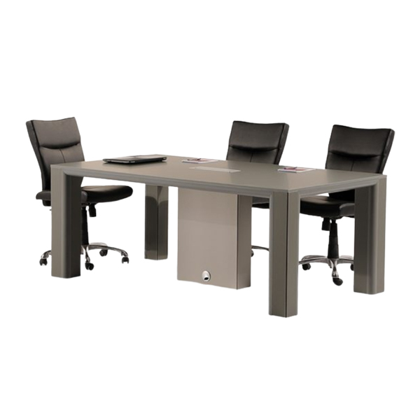 میز کنفرانس جلیس مدل زاگرس به رنگ خاکستری مات+اینوکس