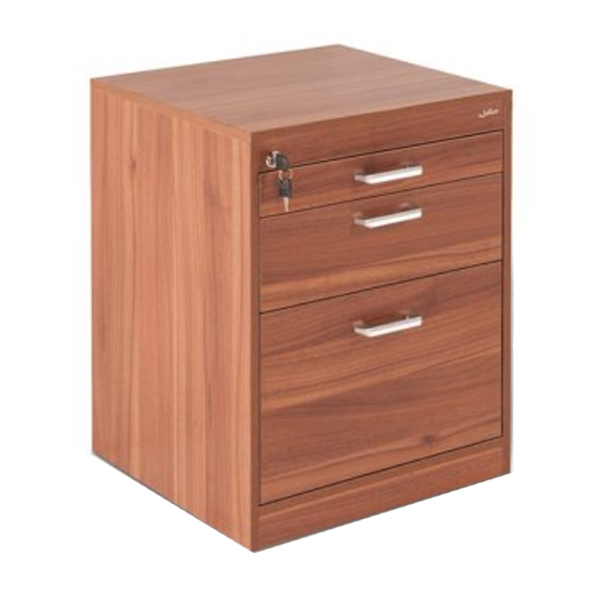 فایل سه کشو جلیس مدل یاسمن 3 دارای رنگ گردویی تیره