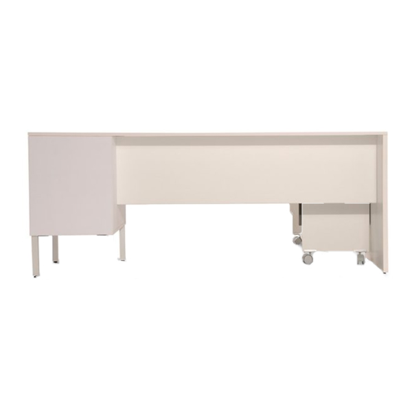 میز کارمندی جلیس مدل کیش دارای رنگ - سفید+خاکستری مات