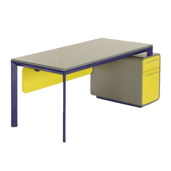 میز کارمندی جلیس مدل نکا Gدارای رنگ خاکستری+زرد خردلی