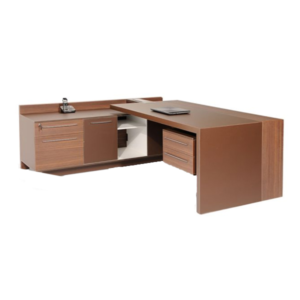 میز مدیریت جلیس مدل الوند به رنگ قهوه ای مات+ گردویی تیره