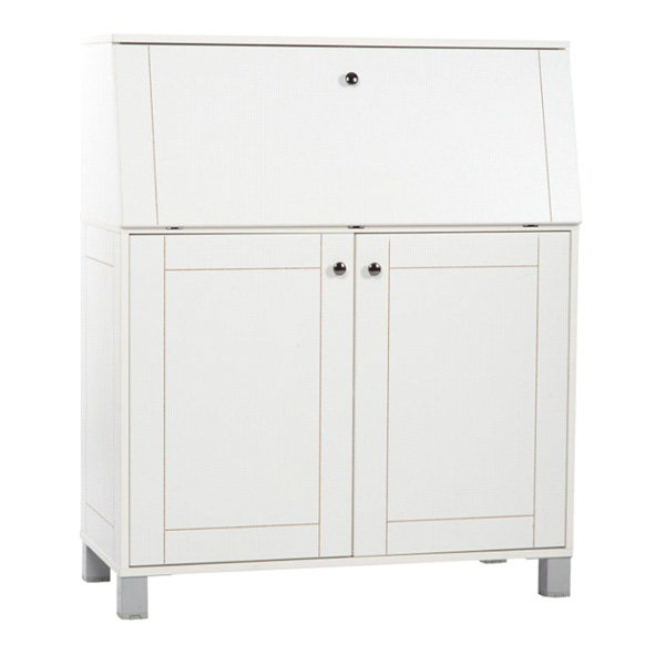 میز تحریر جلیس مدل ری دارای رنگ سفید و دو درب