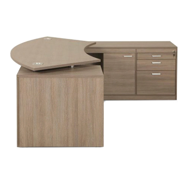 میز مدیریت مدل صدف NEW تیپ 2 از برند جلیس را می توانید با بدنه MDF با استقامت بالا برا خودتان سفارشی سازی کنید.