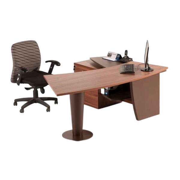 نمای بیرونی میز کارشناسی جلیس مدل موج به رنگ قهوه ای