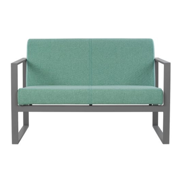 مبل اداری آرتمن مدل CCF-721 با روکش سبز و فریم طوسی