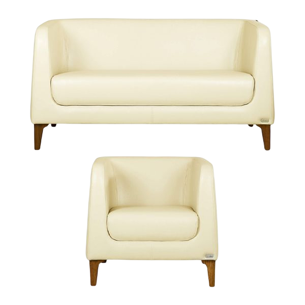 نیم ست مبل اداری نیلپر مدل OSS 776W با پایه چوبی و روکش کرم