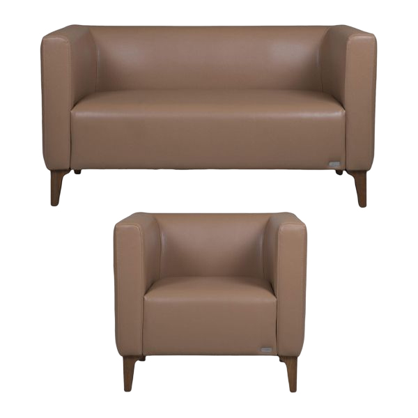 نیم ست اداری نیلپر مدل OSS 878W با روکش قهوه ای و پایه چوبی