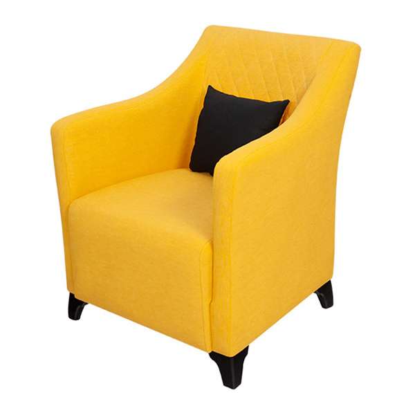 مبل اداری F50 بامو زرد به همراه کوسن مشکی