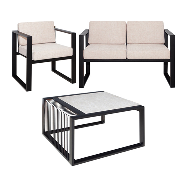 نیم ست مبل اداری مدل F10 از برند بامو دارای مبل هایی با روکش سفید