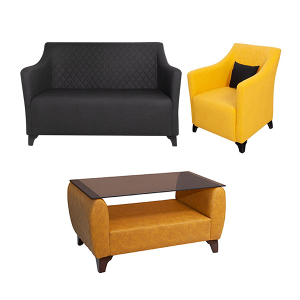 نیم ست اداری F50 بامو زرد و طوسی