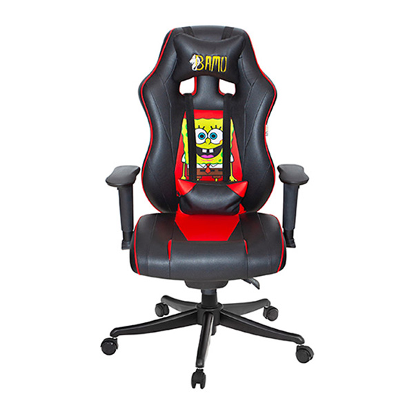 صندلی گیمینگ مدل باب اسفنجی از برند بامو رنگ قرمز مشکی