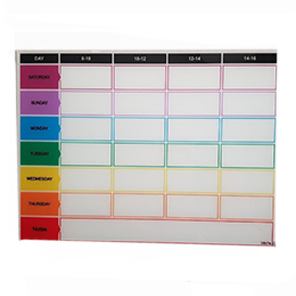 رنگی بندی گلس برد های برنامه ریزی برند اینکو در چندسو