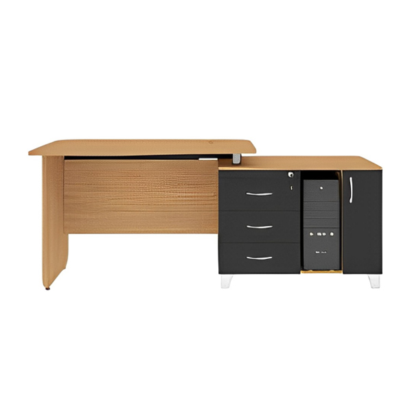 میز کارمندی میکرون مدل EM-01A با فایل سه کشو، کیس و کمد