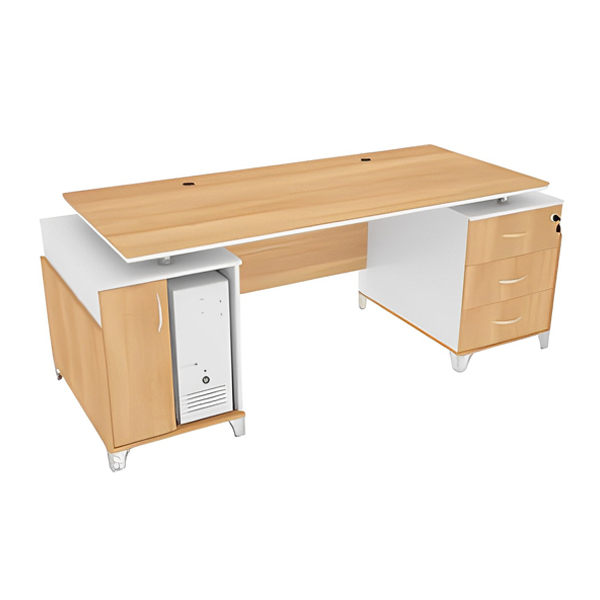 میز کارمندی میکرون مدل EM-03 به همراه سه عدد کشو جای کیس