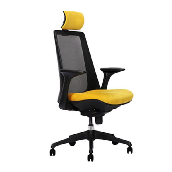 صندلی کارشناسی لیو مدل I81U با نشیمن و هدرست زرد