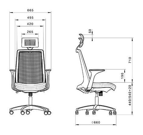 صندلی کارشناسی I81gu برند لیو در واحد میلی متر