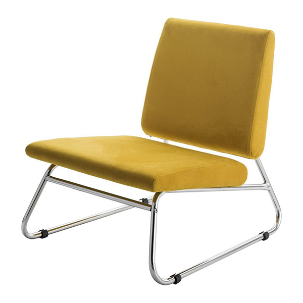 مبل تکنفره اداری راد سیستم مدل S212-1 با روکش زرد و پایه های کروم