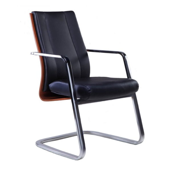 صندلی کنفرانسی لیو مدل S93b با روکش مشکی و پایه های کنفرانسی