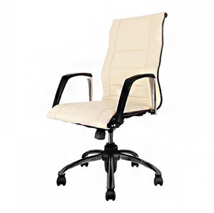 صندلی معاونتی لیو مدل A82tm دسته ثابت به رنگ کرم از نمای راست