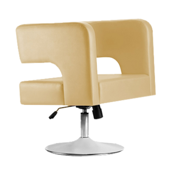 مبل تک نفره اداری راد سیستم مدل TS206 با روکش کرم و پایه بشقابی