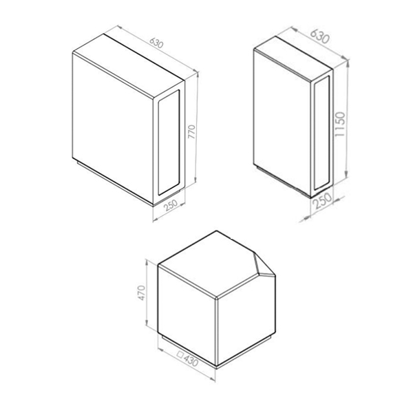 ابعاد ست مبل پازلی تک نفره لیو