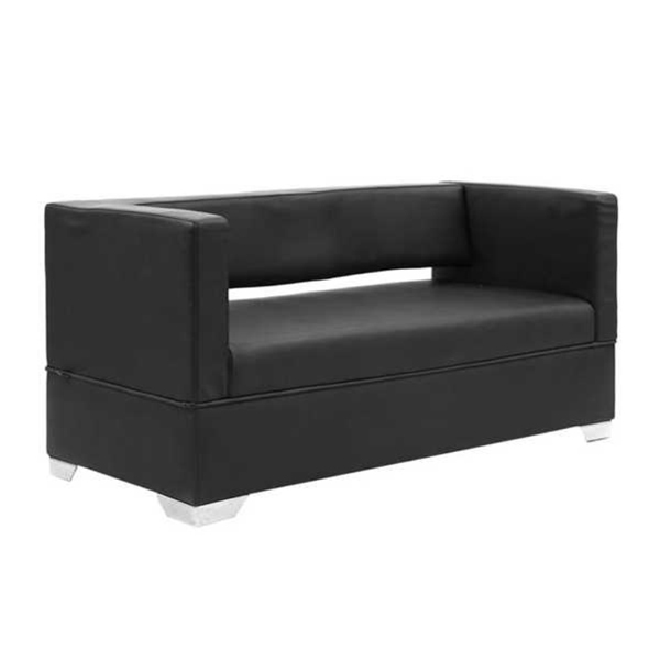 مبل دو نفره اداری S205-2 راد سیستم با روکش مشکی