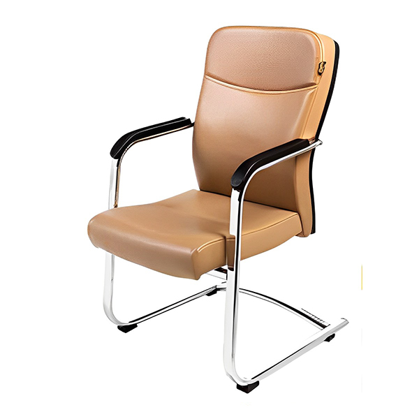 صندلی کنفرانس راحتیران مدل CF 155 با روکش کرمی رنگ