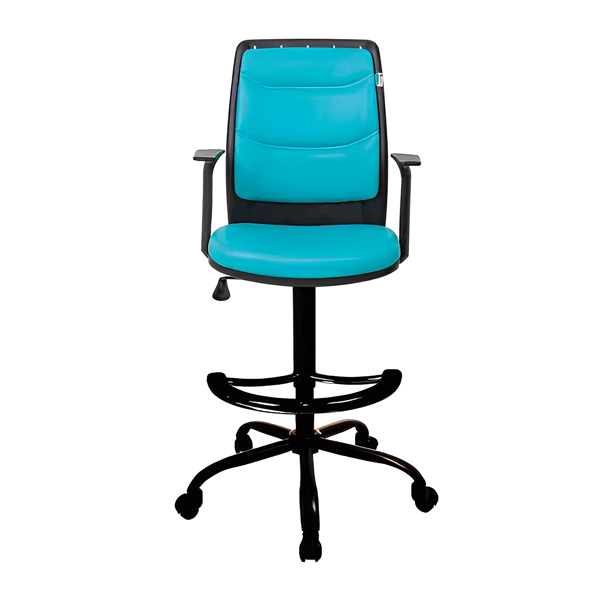 صندلی کانتر راحتیران مدل F 602 با پایه و رکاب مشکی