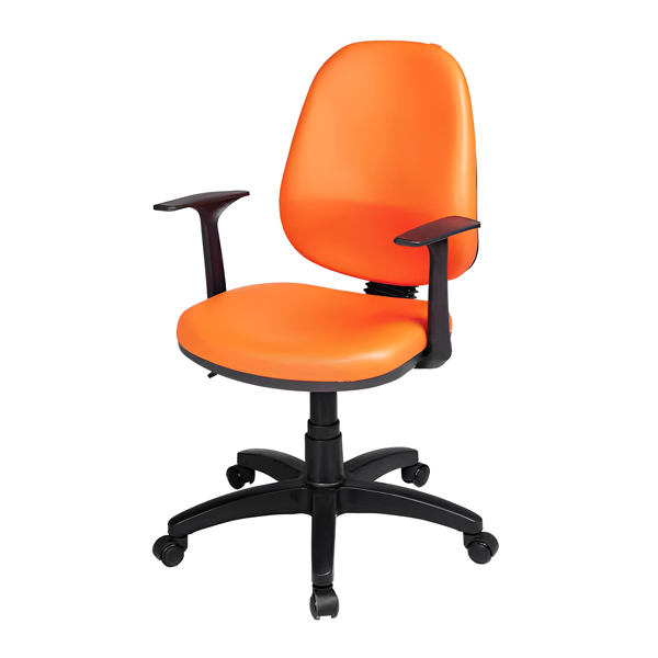 صندلی کارمندی راحتیران مدل F 707 با روکش نارنجی رنگ