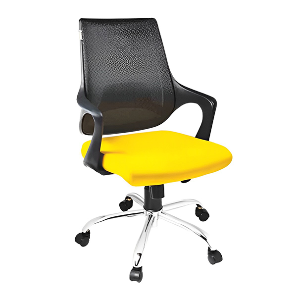 صندلی کارشناسی راحتیران مدل F 475 با پشتی مش و کفی چرم و پارچه