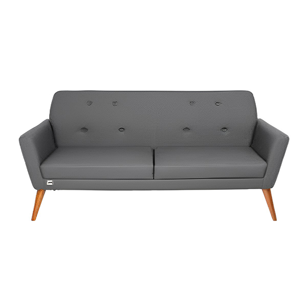 مبل اداری راحتیران مدل برلیان M 152 با پایه چوبی و رنگ طوسی