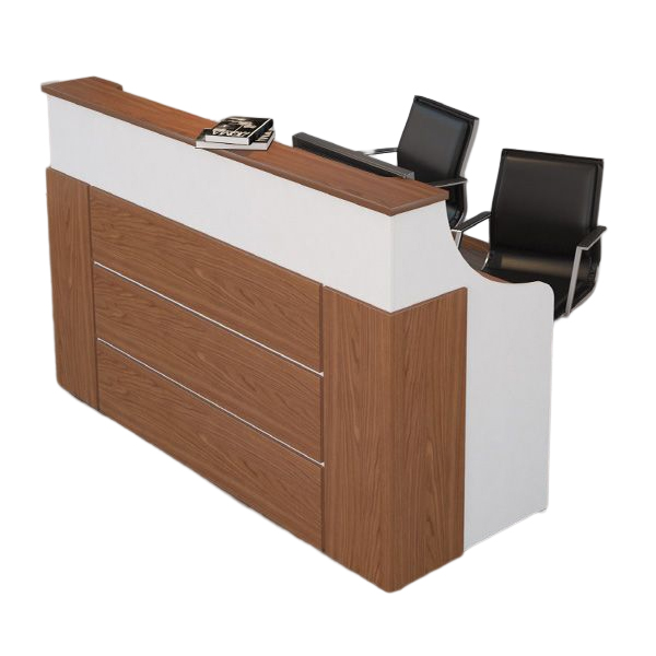 میز پذیرش میکرون مدل R-08 با جنس ام دی اف و فایل سه کشو