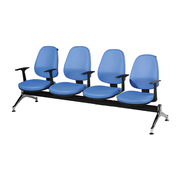 صندلی انتظار چهار نفره راحتیران مدل WF 707 با دسته و پایه های ثابت