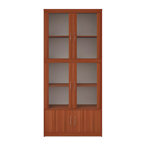 کتابخانه میکرون مدل Li-07 با درب شیشه ای و چوبی